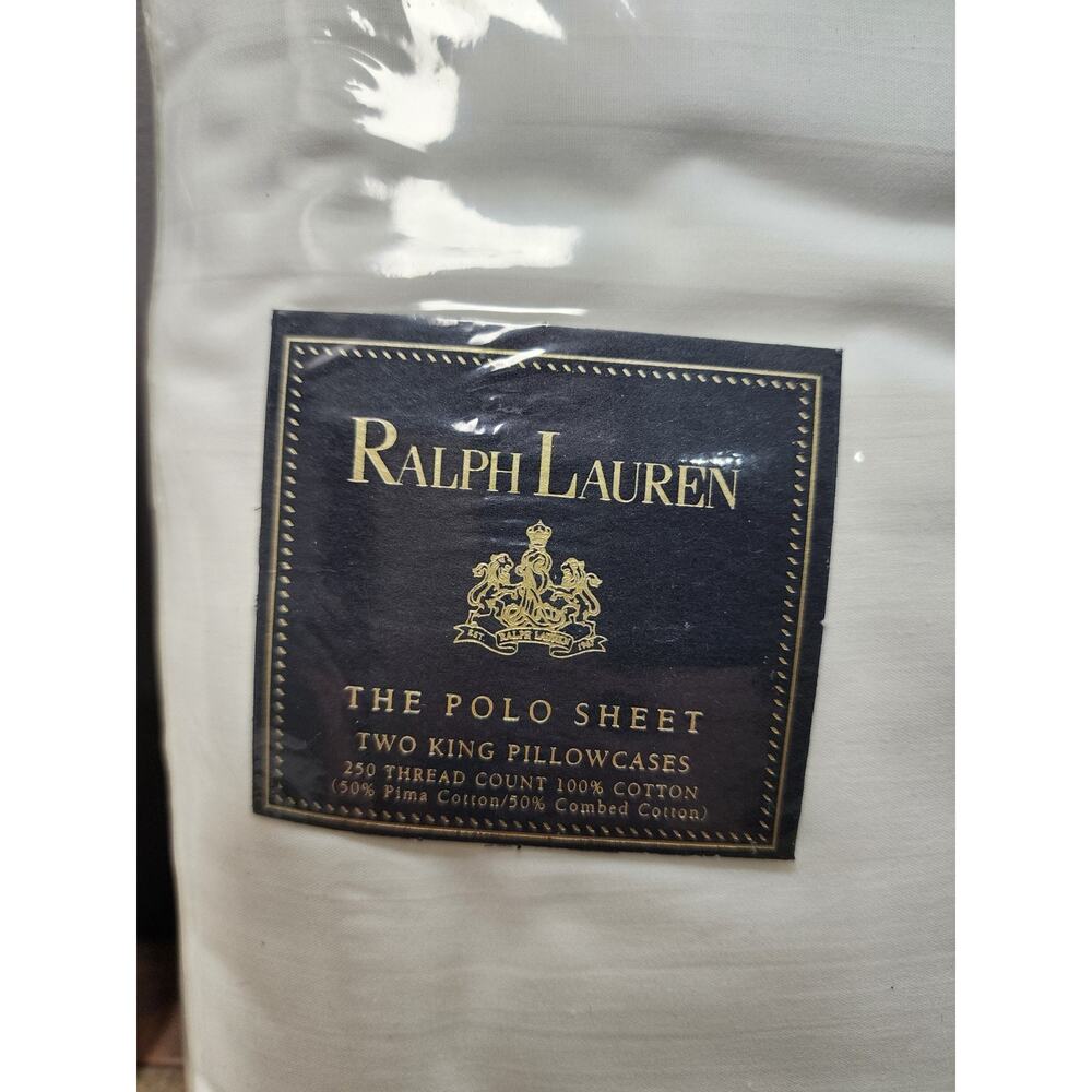 Vintage Ralph Lauren The Polo Sheet Two King Pillow Cases